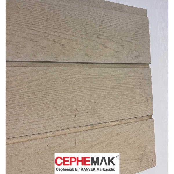 Betopan Fibercement Ahşap Ceviz Ağacı Desenli Fugalı Lamba Zıvanalı Levha 10 mm 405x120x2500 - Görsel 3