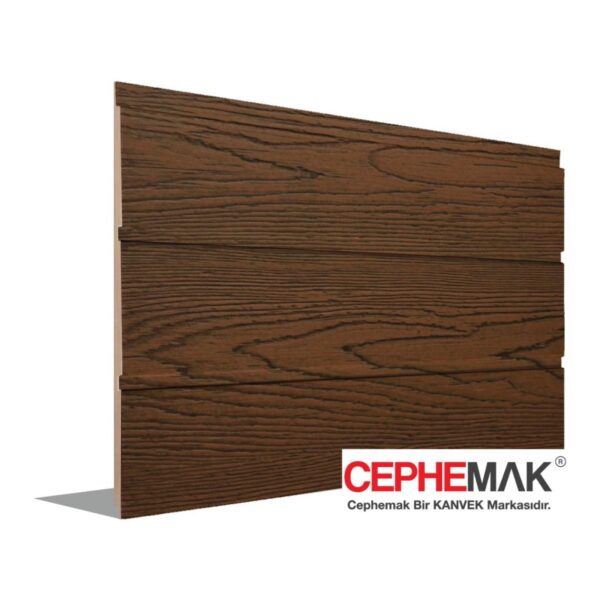 Betopan Fibercement Ahşap Ceviz Ağacı Desenli Fugalı Lamba Zıvanalı Levha 10 mm 405x120x2500 - Görsel 2