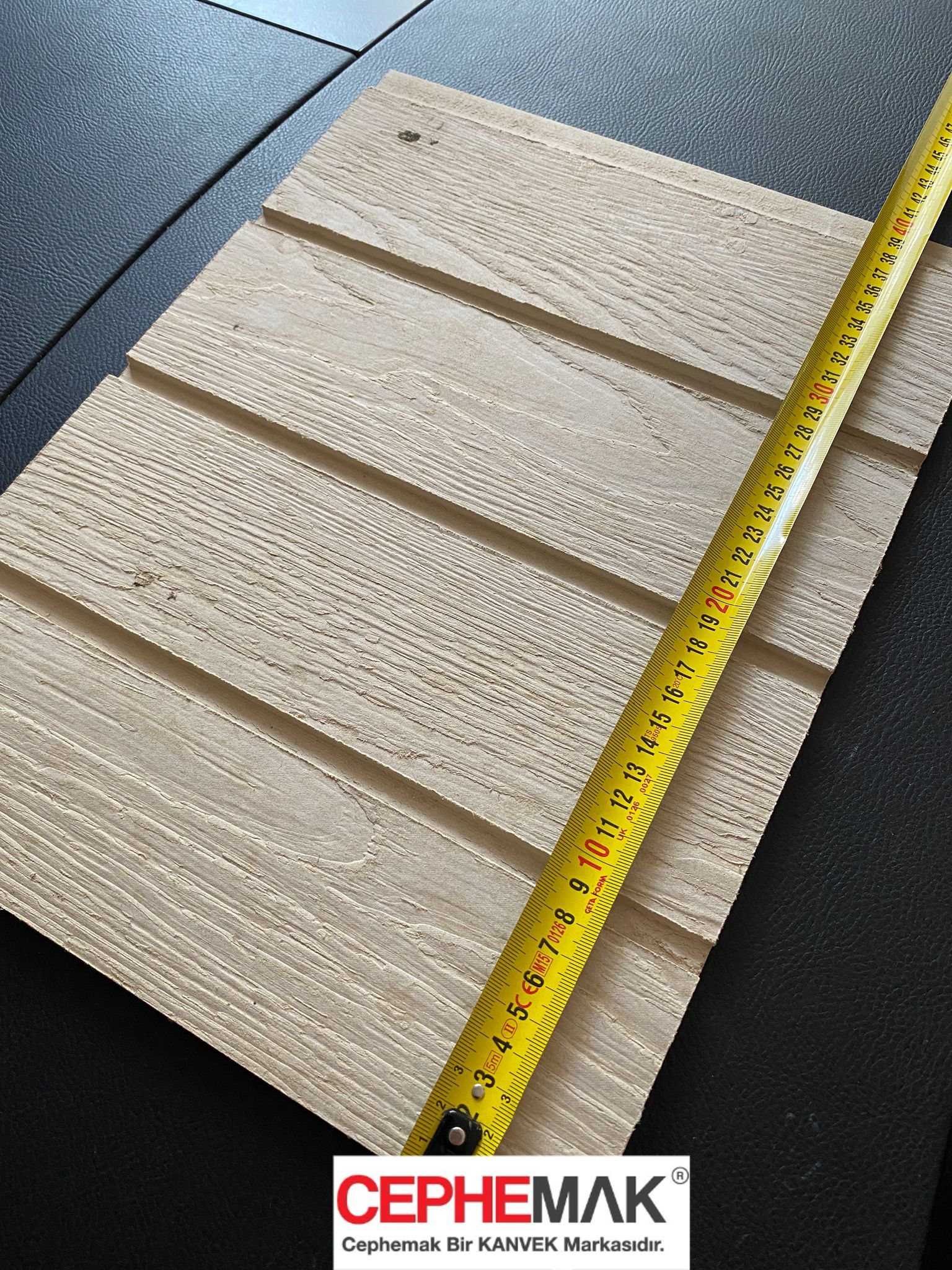 Betopan Fibercement Ahşap Ceviz Ağacı Desenli 3 Derz li Fugalı Lamba Zıvanalı Levha 10 mm 405×2500 - Görsel 3