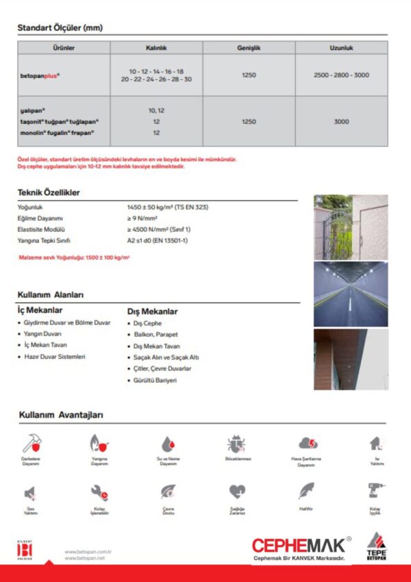 Betopanplus Çimentolu Yonga Levha Taşonit 12 mm 3000 mm - Görsel 4