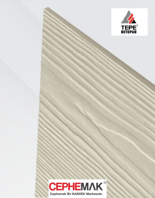 TepePAN Wood (Yalıpan Ahşap doku) Elyaf Takviyeli Çimentolu Levha Fibercement Kalınlık 8-10-12 mm Genişlik 1250 mm Uzunluk 3000 mm