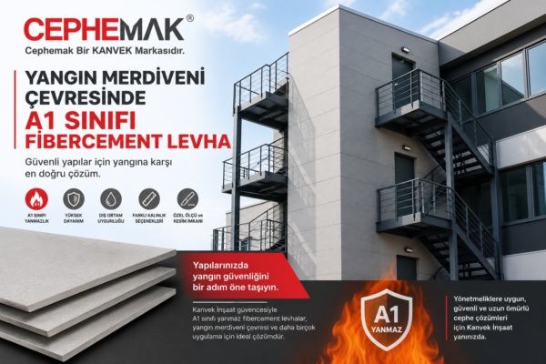 Yangın Merdiveni Çevresinde Neden A1 Sınıfı Fibercement Tercih Edilmelidir?